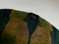 50s vintage Sears Premium Mohair Cardigan Panel Pattern DeepGreen L