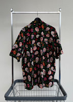 Vintage DAVID CAREY “Mexican Skull”Opencollar Shirt XL