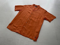 90s Vintage RalphLauren OpenCollar Shirt Silk&Linen M Orange