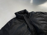 80s Eddie Bauer Leather Puffer Jacket L Black