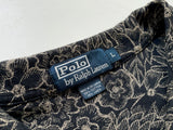 90s Vintage Polo RalphLauren “BlackFlower” PoloShirt L Black