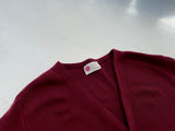 70s Sears Acrylic Cardigan XL Burgundy