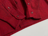 40s vintage Pendleton Ombre Wool Opencollar shirt Burgundy&Red