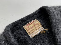 50s Fuzzy Vintage MILLER Mohair Cardigan DeepGray