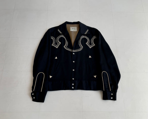 50s H bar C Rayon Gabardine Jacket Black – NO BURCANCY