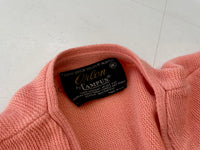 70s CAMPUS Acrylic Cardigan XL SalmonPink