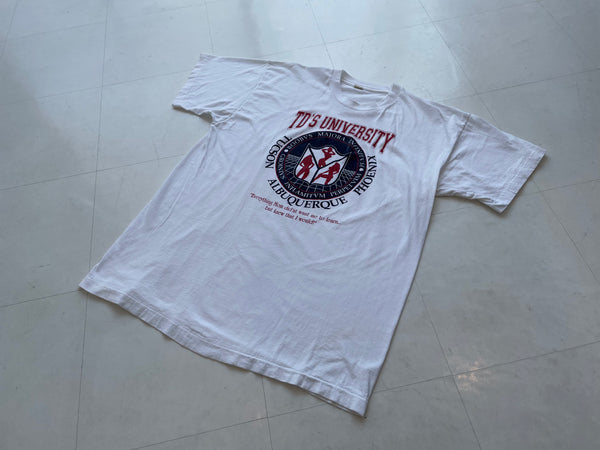 80s Vintage Strip Club “TD'S UNIVERSITY”T-shirt XL White – NO BURCANCY