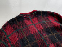 70s Vintage Jantzen Mohair Cardigan Plaid M