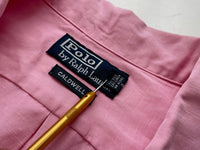 90s Vintage RalphLauren CALDWELL OpenCollar Shirt L Pink Deadstock