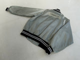 80s Vintage Nylon Varsity Jacket L silver