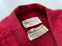 50s Vintage LORD JEFF Mohair Cardigan M Burgundy