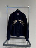 80s Empire NEWYORK Varsity Wool Jacket L Navy