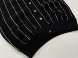 60s glandslam Wool Striped Cardigan XL Black