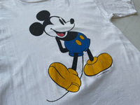 90s Vintage MickeyMouse BluePants T-shirt L White