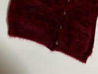 50s LORD JEFF Mohair cardigan Burgundy Black XL