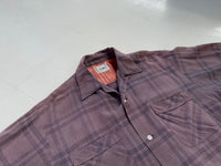 50s Vintage CAMPUS Rayon Plaid Loop Shirt M Lavender&Purple