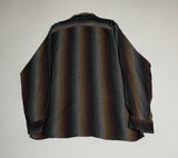 50s vintage Arrow Ombre striped rayon open collar shirt M