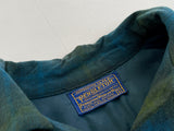 60s Vintage Pendleton Ombre Wool Opencollar Shirt Green&Blue XL