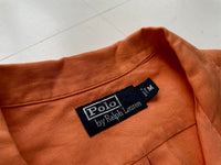 90s Vintage RalphLauren OpenCollar Shirt Silk&Linen M Orange