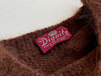 80s Vintage Dignity Mohair Crewneck Sweater Brown