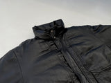 80s Eddie Bauer Leather Puffer Jacket L Blac