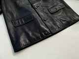 90s Polo RalphLauren Leather CarCoat L Black