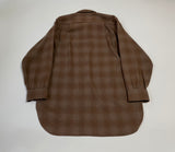 60s vintage Pendleton Ombre Wool shirt Beige&Brown 15 1/2