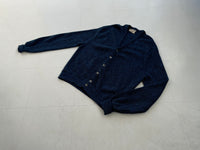 60s ArnoldPalmer Alpaca Cardigan XL Blue&Black