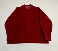 40s vintage Pendleton Ombre Wool Opencollar shirt Burgundy&Red