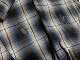 50s vintage Ombre shadow check blueXgrayXwhite L