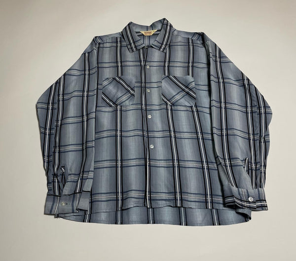 50s vintage Richman Brothers Ombre check shirt BlueXNavy L – NO ...