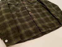 70s vintage Pendleton Ombre Wool Opencollar shirt Khaki L