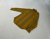 50s Vintage Capri Striped ShadowPlaid Shirt Mustard