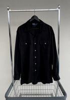 90s Vintage Polo RalphLauren 100%Rayon L/S Shirt M Black