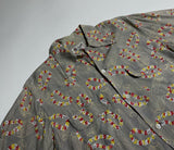 50s vintage Manhattan Hawaiian Lei&Jellyfish Rayon open collar shirt 15