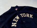 80s EMPIRE NEWYORK Varsity Wool Jacket XL Navy