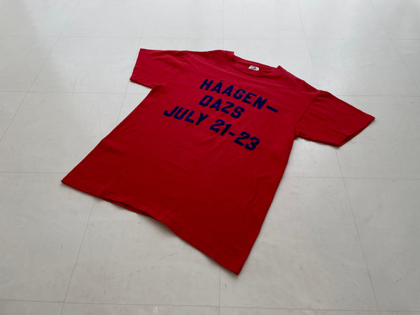 80s Vintage Haagen-Dazs T-shirt L Red