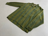 50s Vintage Sportsman Rayon ShadowPlaid Striped Shirt L Khaki&Green