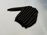 70s LACOSTE Wool Striped Cardigan L Black