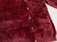 50s LORD JEFF Mohair cardigan Burgundy Black XL