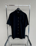 90s Vintage CALDWELL OpenCollar Shirt M Black