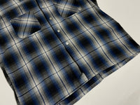 50s vintage Ombre shadow check blueXgrayXwhite L