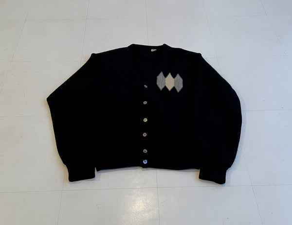 50s Vintage wool Cardigan Black