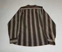 50s vintage ombre striped rayon shirt grayXlight brown M