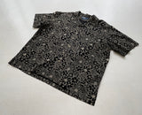 90s Vintage RalphLauren CLAYTON Black Flower Linen shirt XXL