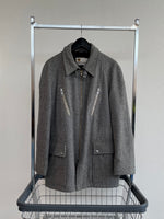 70s LAKELAND Riders Wool Coat 42 LightGray