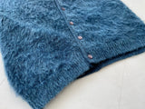 60s Vintage BRENT Mohair Cardigan M DeepBlue