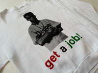 90s Vintage DO THE RIGHT THING “get a job!”Sweater L White