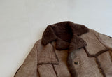 70s Vintage LEATHER ATTIC Mouton Jacket Chocolate 38