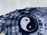 90s Vintage Yingyang Tiedye T-shirt L Black&White